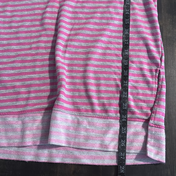 Fresh Produce Pink & Gray Stripe Oversized V Neck Sweatshirt Size Small NWT - Picture 6 of 6